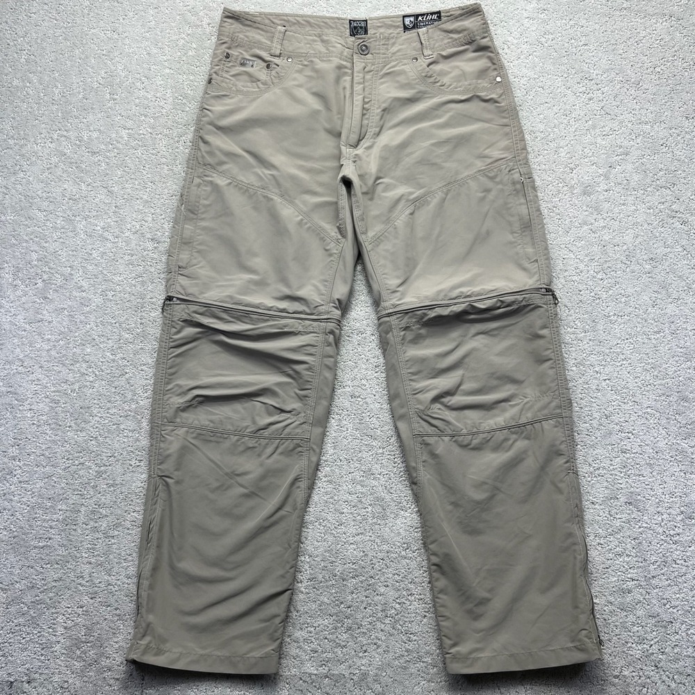 Kuhl Pants Mens 34x30 Gray Liberator Convertible Hiking Cargo Zip Off Utility